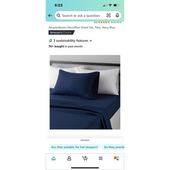 Other - Twin XL deep pocket sheet set soft microfiber Amazon Basic brand Navy Blue